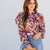 Retro Buds Cinched Trim Blouse