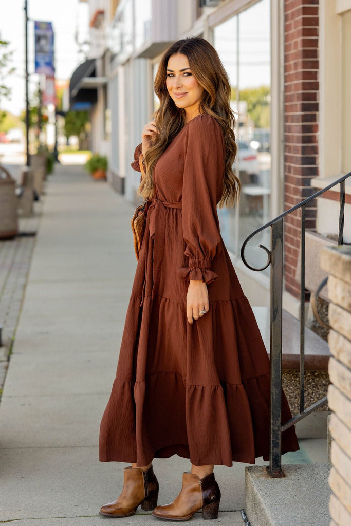 Wrap Top Tiered Maxi Dress - Betsey's Boutique Shop -