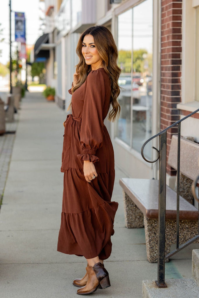 Wrap Top Tiered Maxi Dress - Betsey's Boutique Shop -