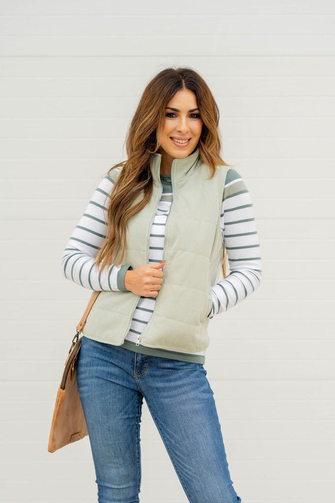 Chevron Puffer Vest - Betsey's Boutique Shop -