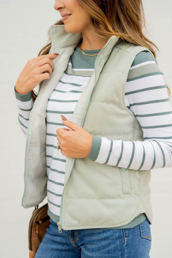 Chevron Puffer Vest - Betsey's Boutique Shop -