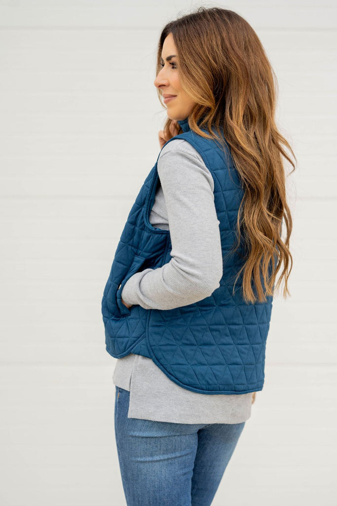 Triangle Quilted Puffer Vest - Betsey's Boutique Shop -