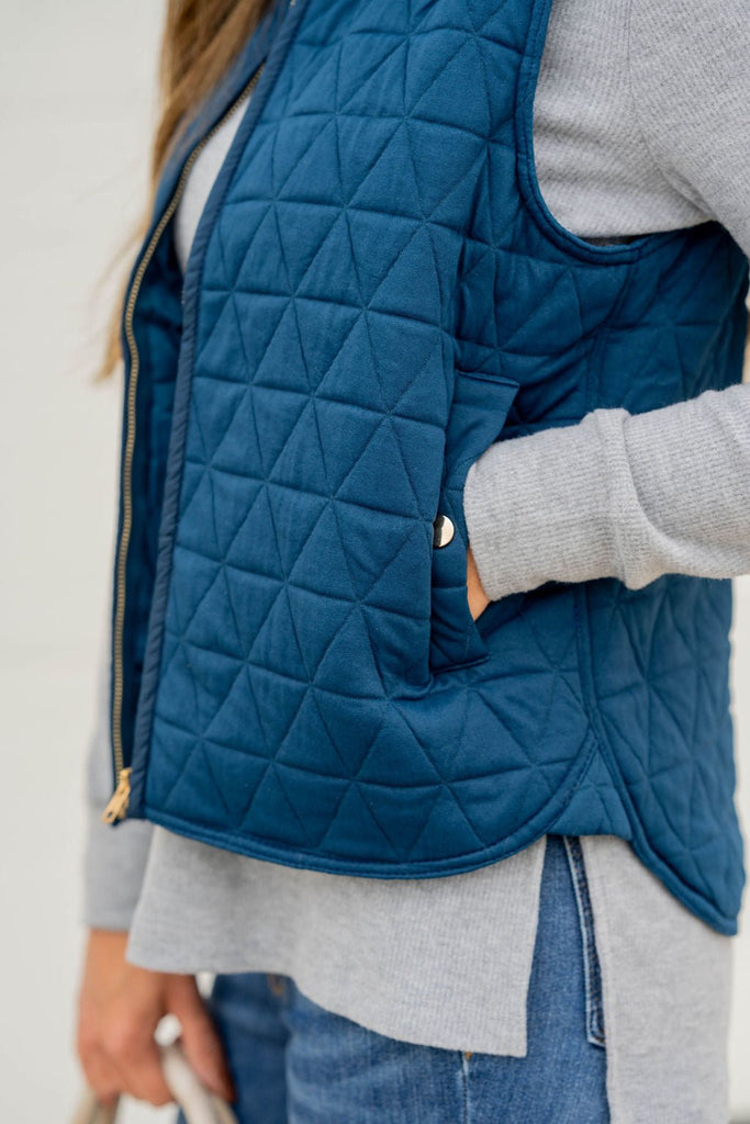 Triangle Quilted Puffer Vest - Betsey's Boutique Shop -