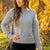 Ribbed Trim Heathered Sweater