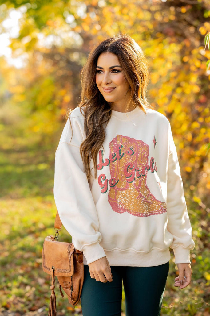 Let's Go Girls Graphic Crewneck - Betsey's Boutique Shop -