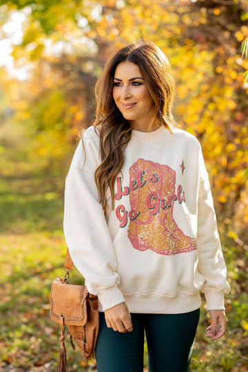 Let's Go Girls Graphic Crewneck - Betsey's Boutique Shop -