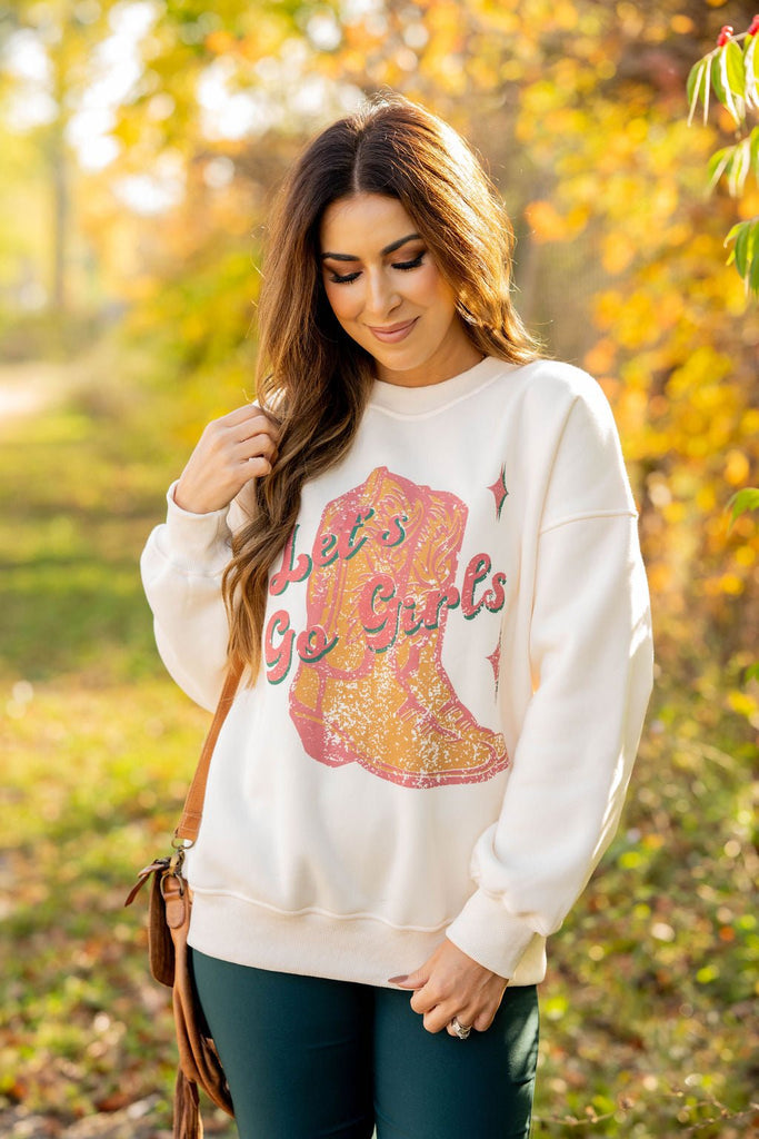 Let's Go Girls Graphic Crewneck - Betsey's Boutique Shop -