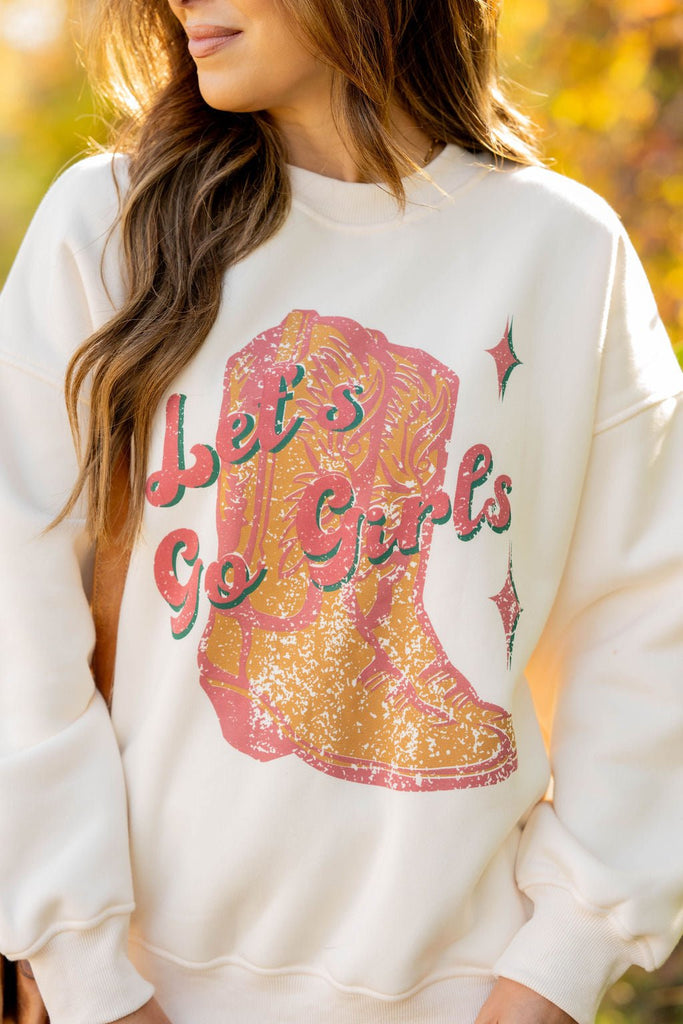 Let's Go Girls Graphic Crewneck - Betsey's Boutique Shop -