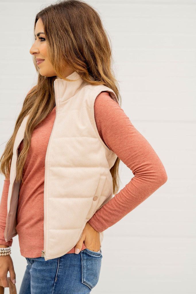 Chevron Puffer Vest - Betsey's Boutique Shop -