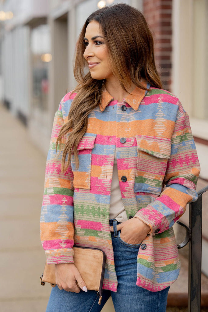 Aztec Shacket - Betsey's Boutique Shop -