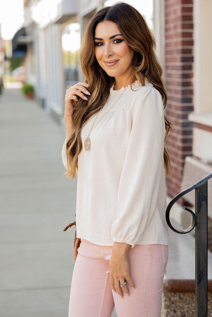 DUPLICATE Classy Cinched Neck Blouse - Betsey's Boutique Shop