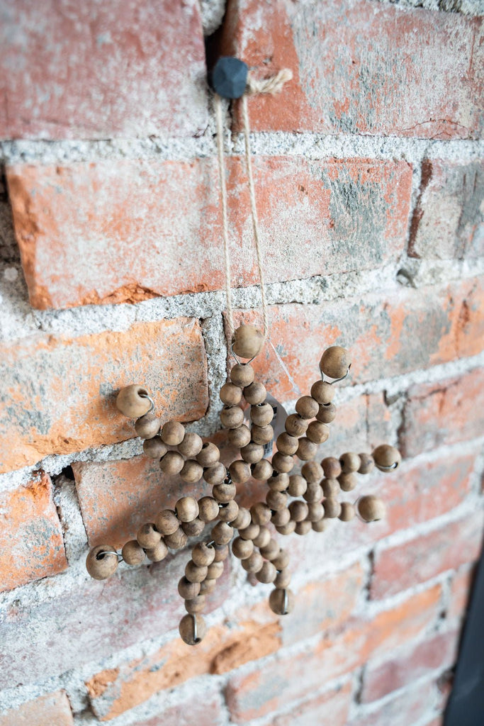 Wood Beaded Snowflake Ornaments - Betsey's Boutique Shop -